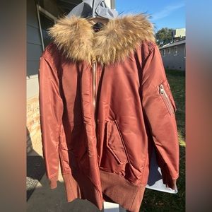 Burberry Jacket with real Norwegian Fox Hood Trimming